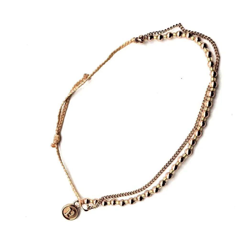 Puro Vida Peach Beaded Bracelet Slide Knot 5in to 10in